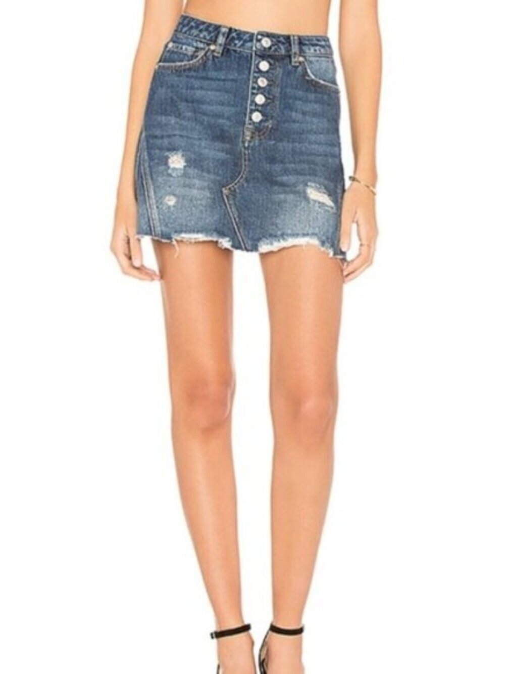 Free People Harvey Denim Mini Skirt